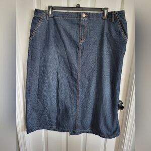 Est. 1946 Denim Womens Darkwash Midi Jean Skirt Size 22W